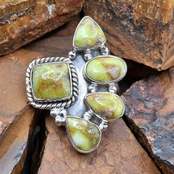 other Jewelry - Palomino Turquoise Cluster Ring Size 7 Sterling Silver Southwestern Style